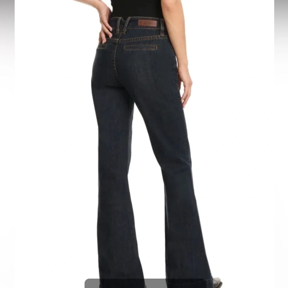 Rock and Roll High Rise Trouser Dark Denim Jean Size 30/36 - Picture 2 of 13
